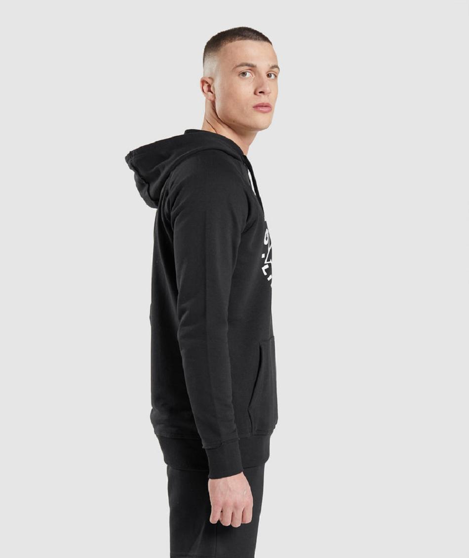 Sudadera Con Capucha Gymshark Legacy Hombre Negras | CO 3637AHK